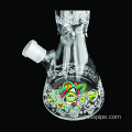 COLOR MOUTH CUSTOMIZED COLOR SANDBLASTED SERFACE DESIGN HIGH BOROSILICATE GLASS WATER PIPE WITH CLEAR BOWL AND DOWNSTEM